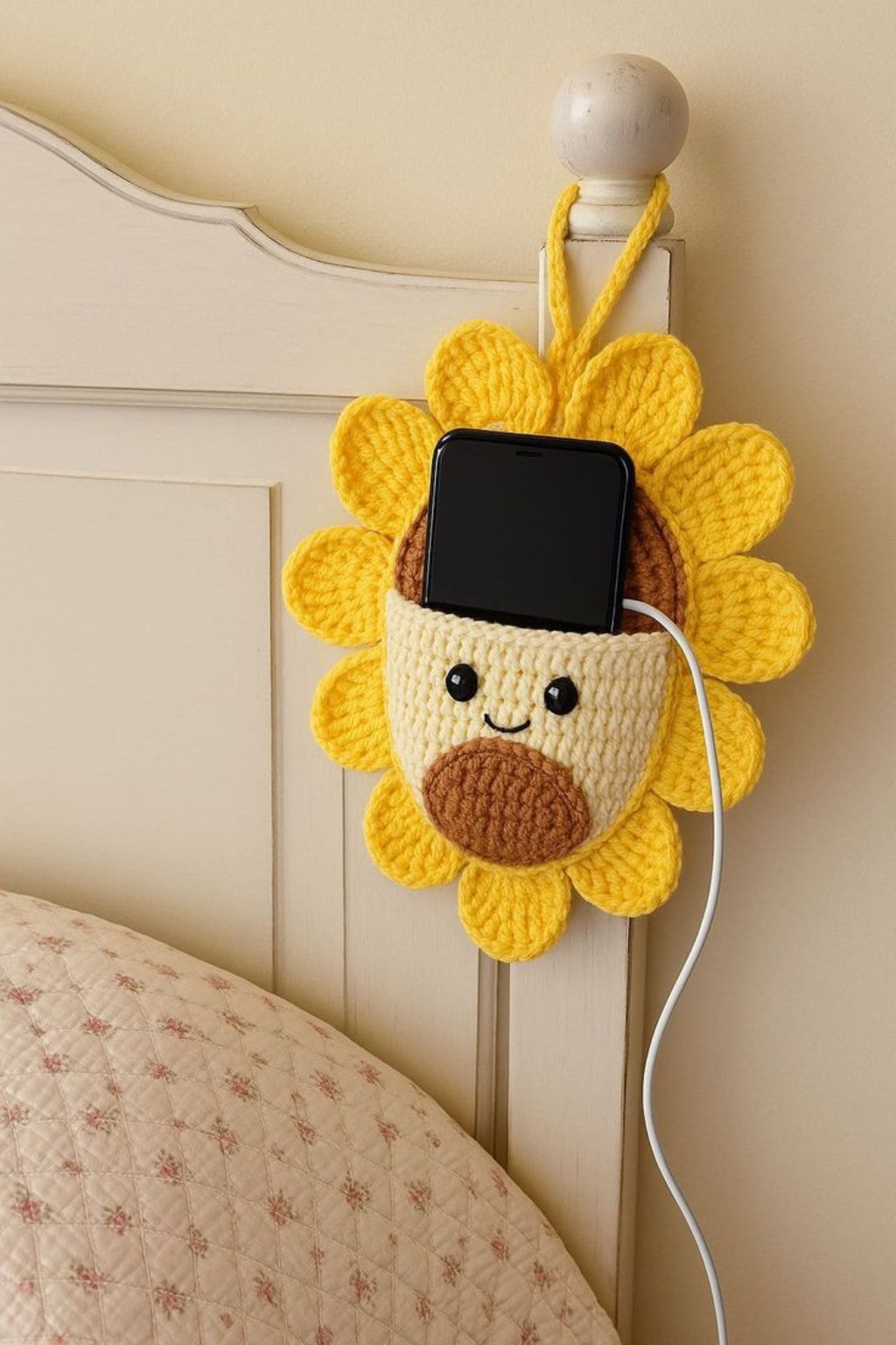 Crochet flower keychain